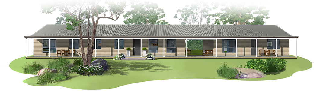 5 bedrooom kit home facade with verandah