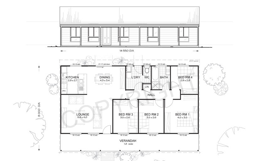 Mitchell 4 Bedroom Kit Home Floorplan