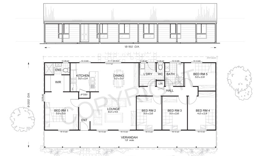 Met-Kit Homes Sanford 5 floor plans & design